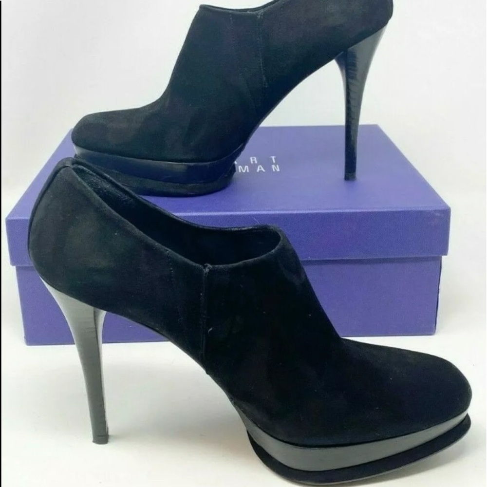 Stuart Weitzman 8.5 M Black Suede Booties